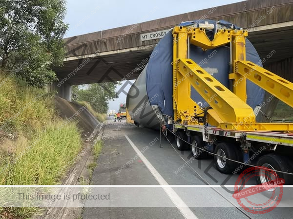 Westbound Lanes Closed on Warrego Highway After Truck Hauling Wind Turbine Hits Bridge